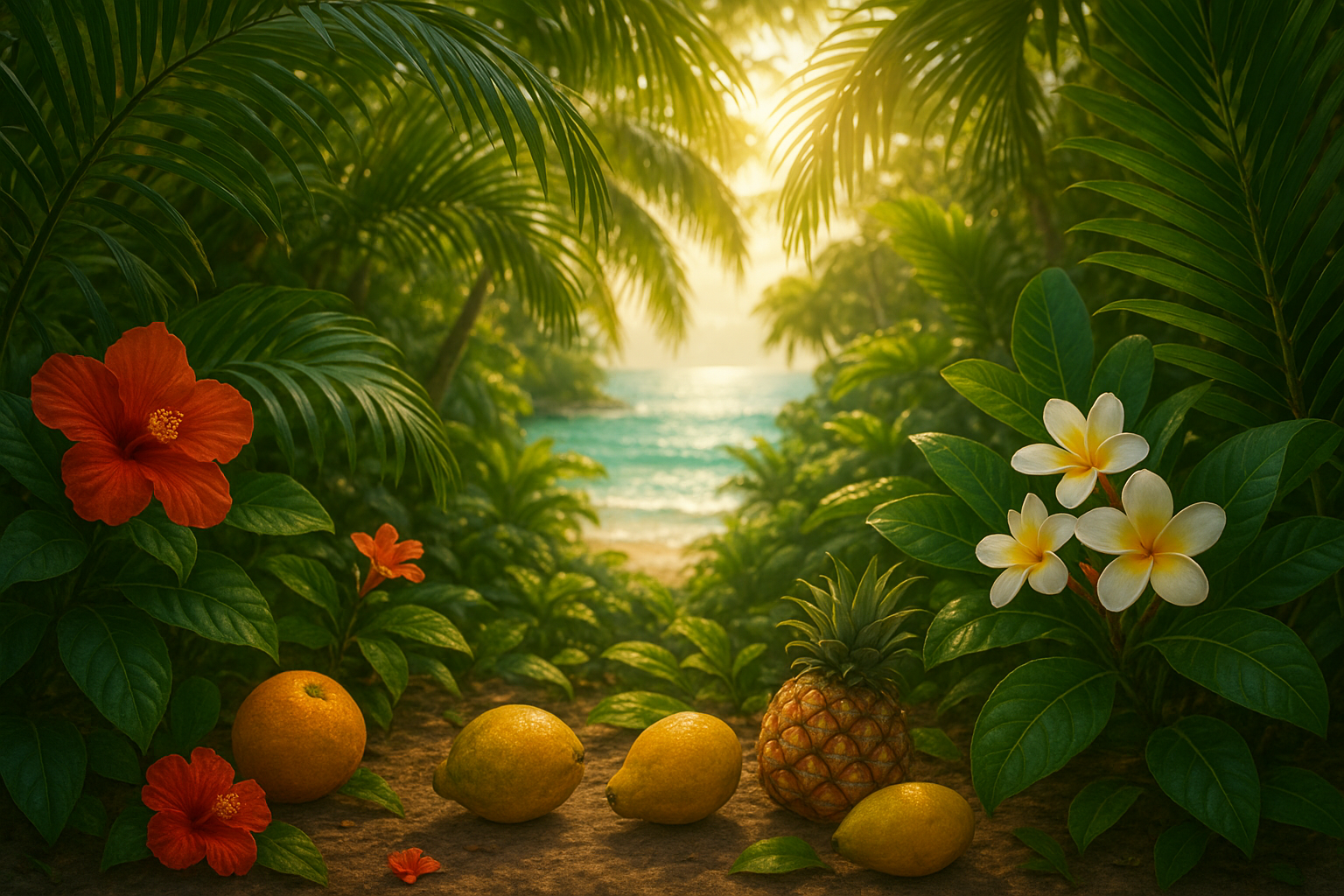 genere moi une belle image pour mon arriere plan de chaque collection pour mon site style tropical avce les produit pas de texte 