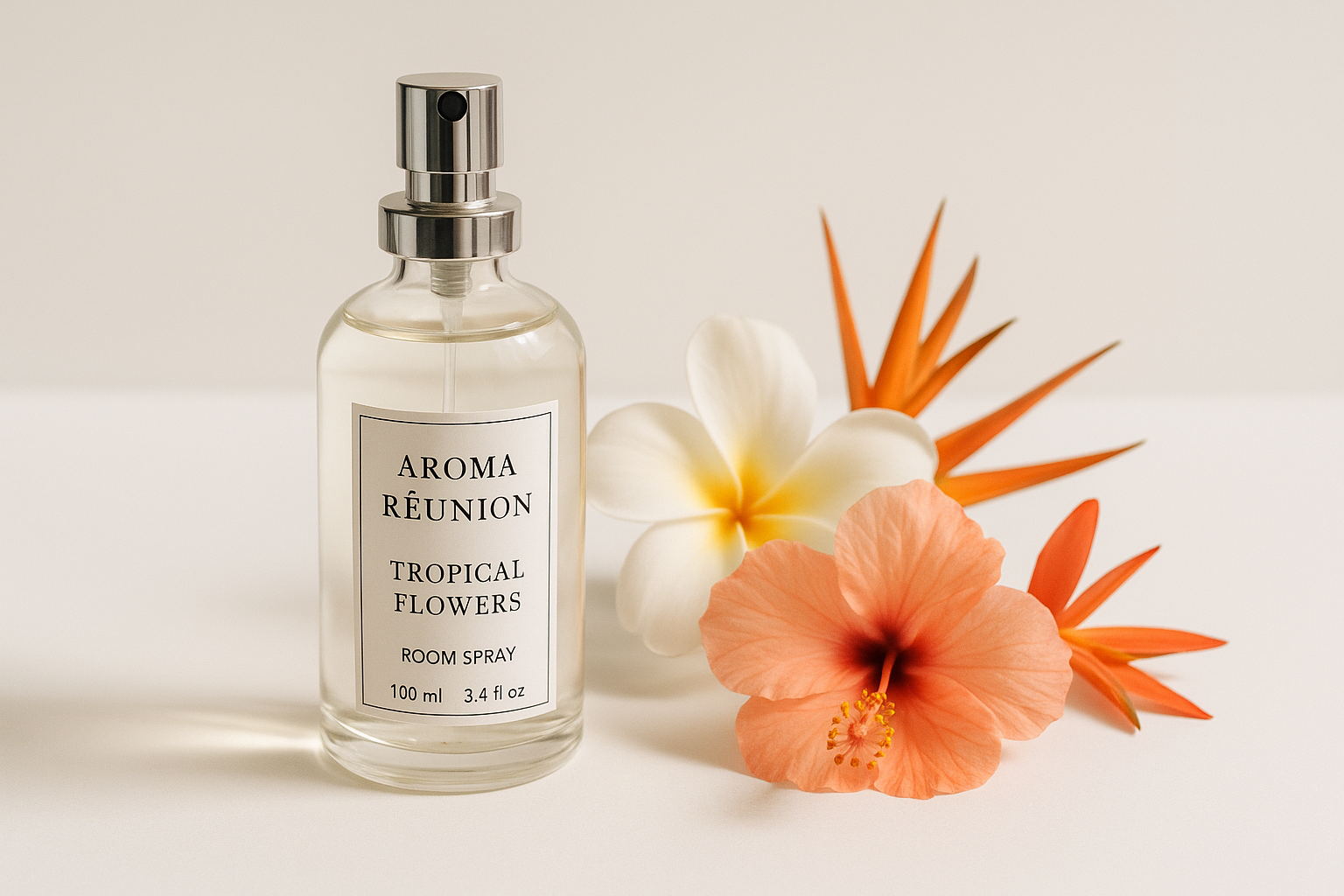 Spray ambiance fleurs tropicales La Réunion diffusion instantanée parfum naturel 100ml
